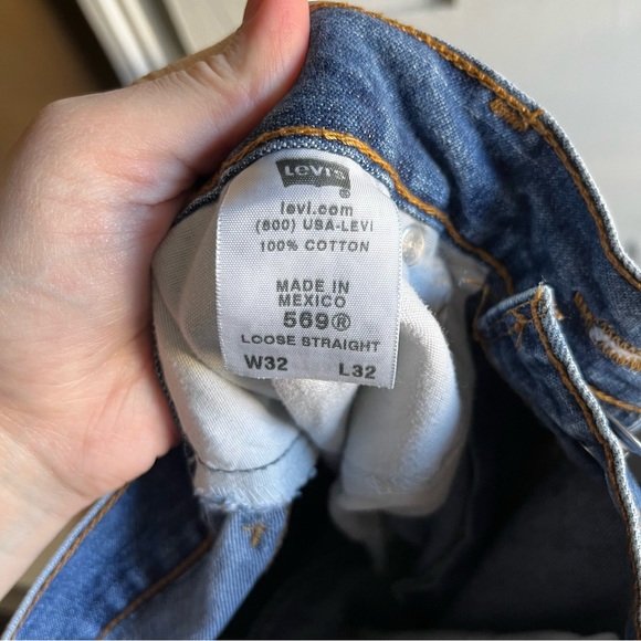 Levi’s 569 Loose Straight Fit Mens Blue Jeans Size 32 x 32 - Picture 5 of 14